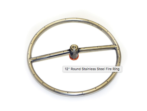 12" Round Stainless Steel Fire Ring - Click Image to Close